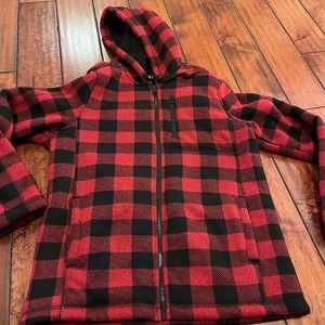 PLAID SWEATSHIRT JACKET